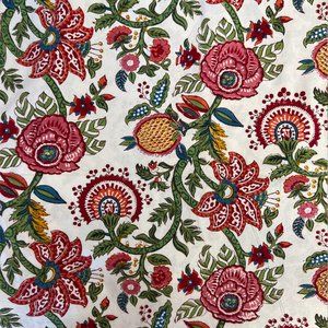 Mrs. Alice Tablecloth 90 x 112" Green, Red, Pink Blue Floral